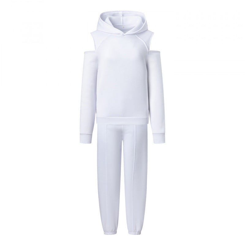 Damen sportliches Sweatset mit tiefem Ausschnitt und seitlichen Raglanärmeln Drune
