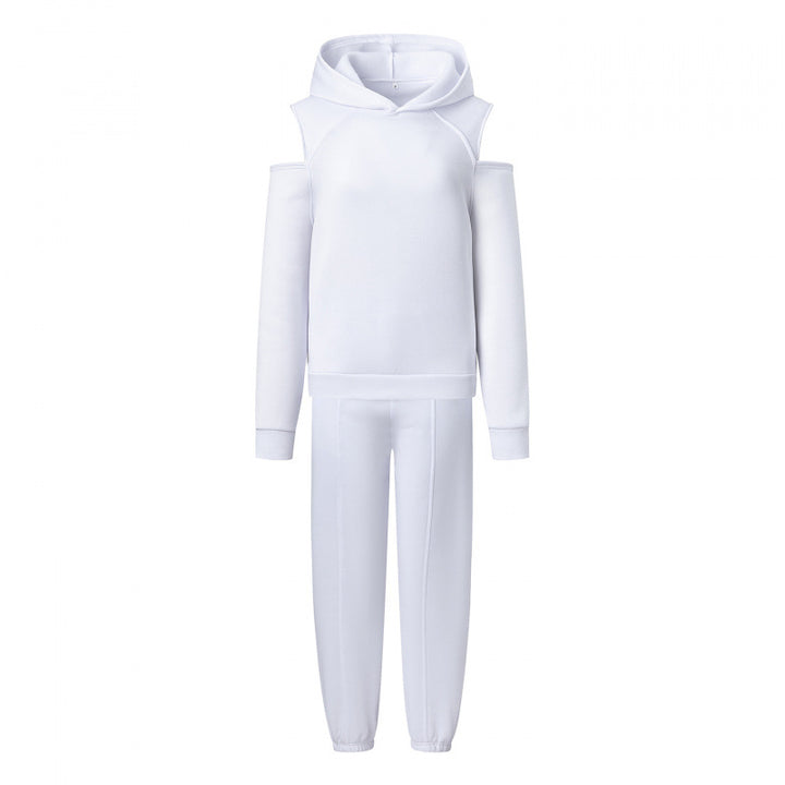Damen sportliches Sweatset mit tiefem Ausschnitt und seitlichen Raglanärmeln Drune