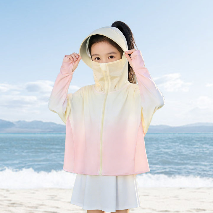 Damen UV-Schutzjacke mit Kapuze und leichtem Baumwollmaterial Drune