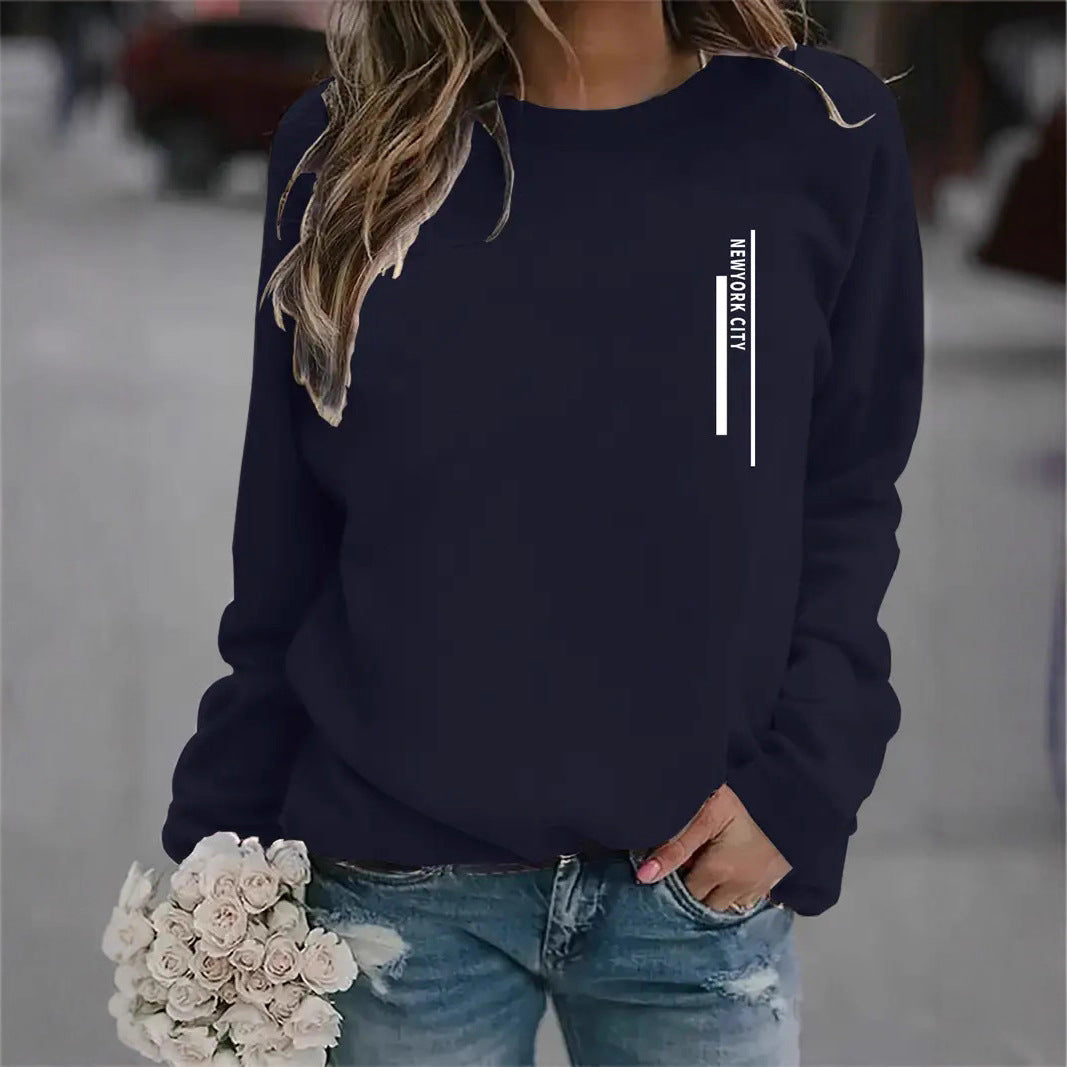 Damen Sweatshirt mit modernem Städte-Aufdruck Drune