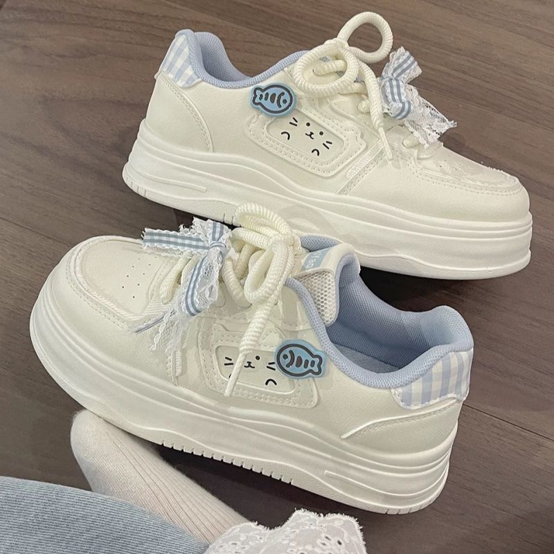 Damen Platform Sneakers mit verspielten Tiermotiven und bequemer Sohle Drune