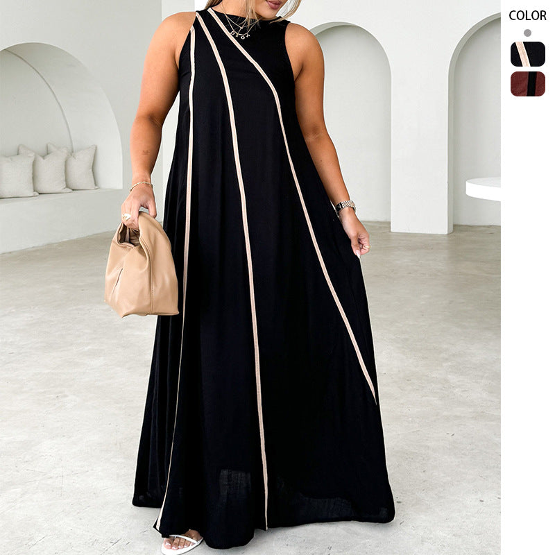 Damen Maxikleid mit asymmetrischem Schnitt und eleganter Schnürung Drune