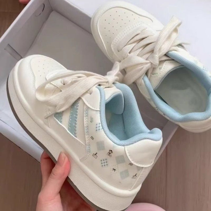 Damen Sneakers mit Karo-Muster und gepolsterter Sohle Drune