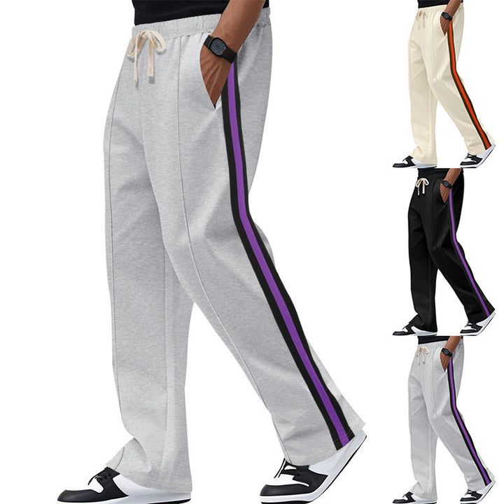 Herren Freizeitliche Sporthose im urbanen Stil mit kontrastierenden Streifen Drune