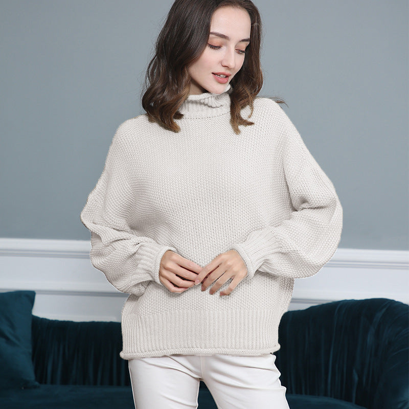 Damen Grobstrickpullover mit Rollkragen und luftiger Schnittgestaltung Drune