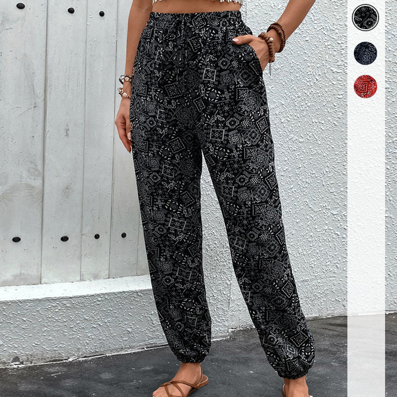 Damen lässige Sommerhose mit verspieltem Ethnomuster Drune