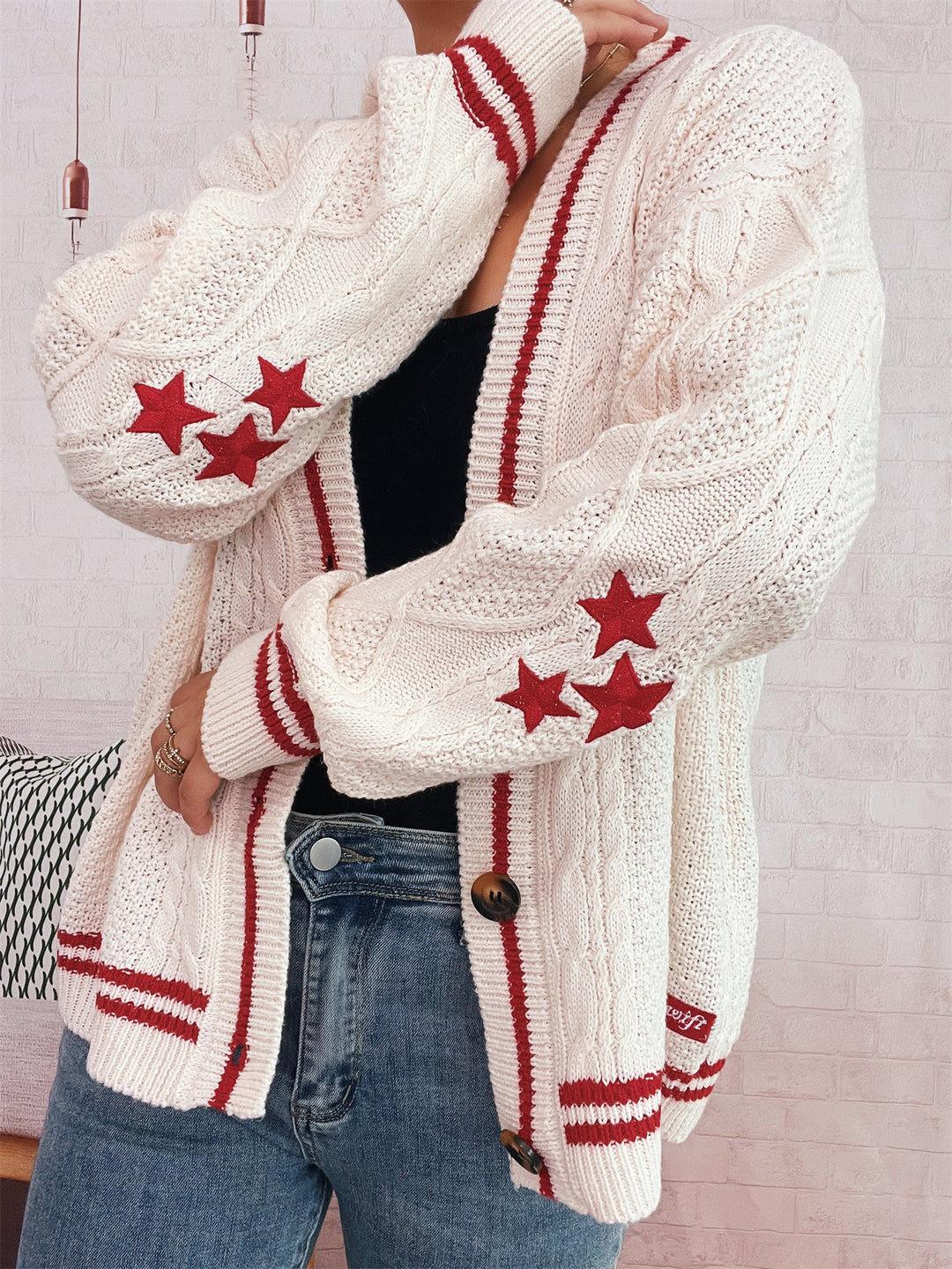 Damen Strickjacke mit auffälligen Stern-Detail Drune