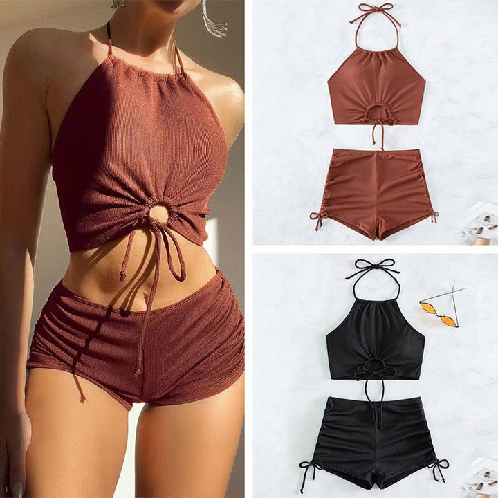 Damen Freizeit-Bikini-Set mit Raffungen Drune