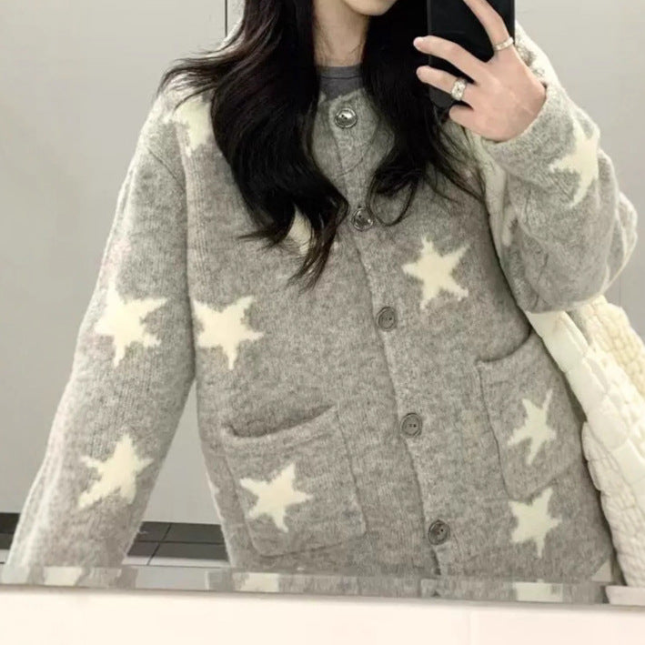 Damen Strickjacke mit Sternenmuster und praktischen Taschen Drune