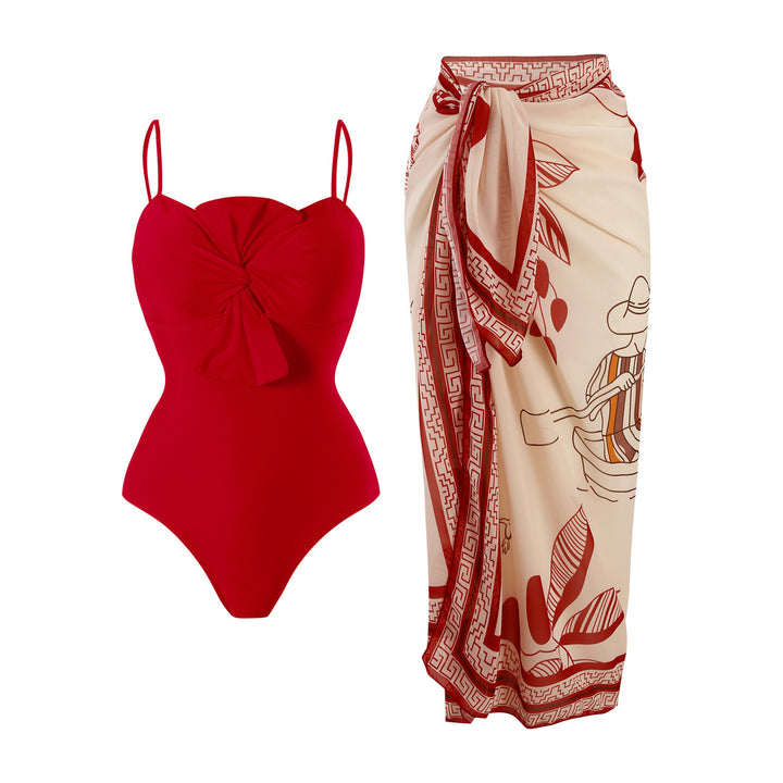 Damen Badeanzug mit elegantem Wickelrock Drune
