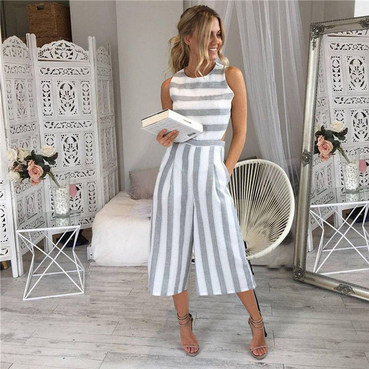 Damen Jumpsuit mit eleganten Streifen und tailliertem Schnitt Drune