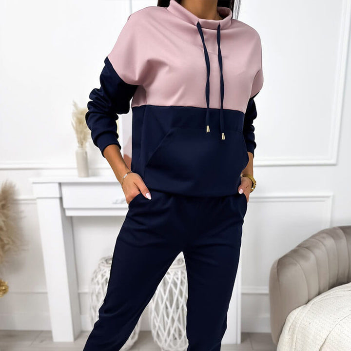 Damen Sportliches Lounge-Set mit Kapuze und Elastischem Bund Drune