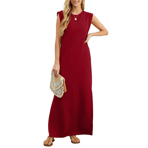 Damen Maxikleid mit lässigem Schnitt und minimalistischen Details Drune