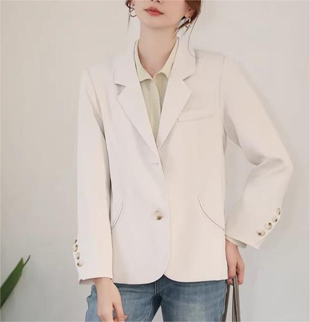 Damen eleganter Blazer mit feinen Knopfdetails und taillierter Silhouette Drune