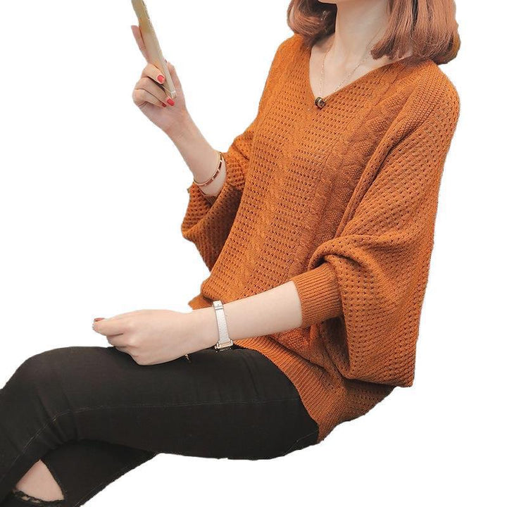 Damen Strickpullover mit V-Ausschnitt und luftiger Struktur Drune
