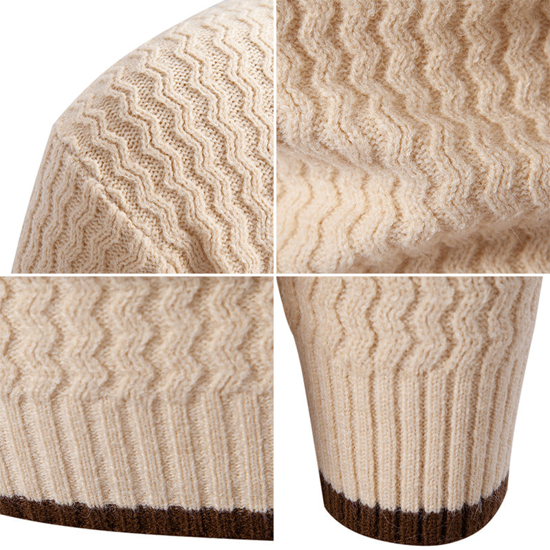 Herren Strickpullover mit hochabschließendem Kragen und strukturiertem Muster Drune