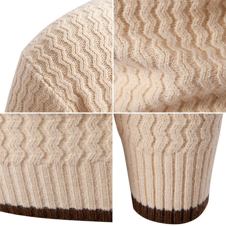 Herren Strickpullover mit hochabschließendem Kragen und strukturiertem Muster Drune