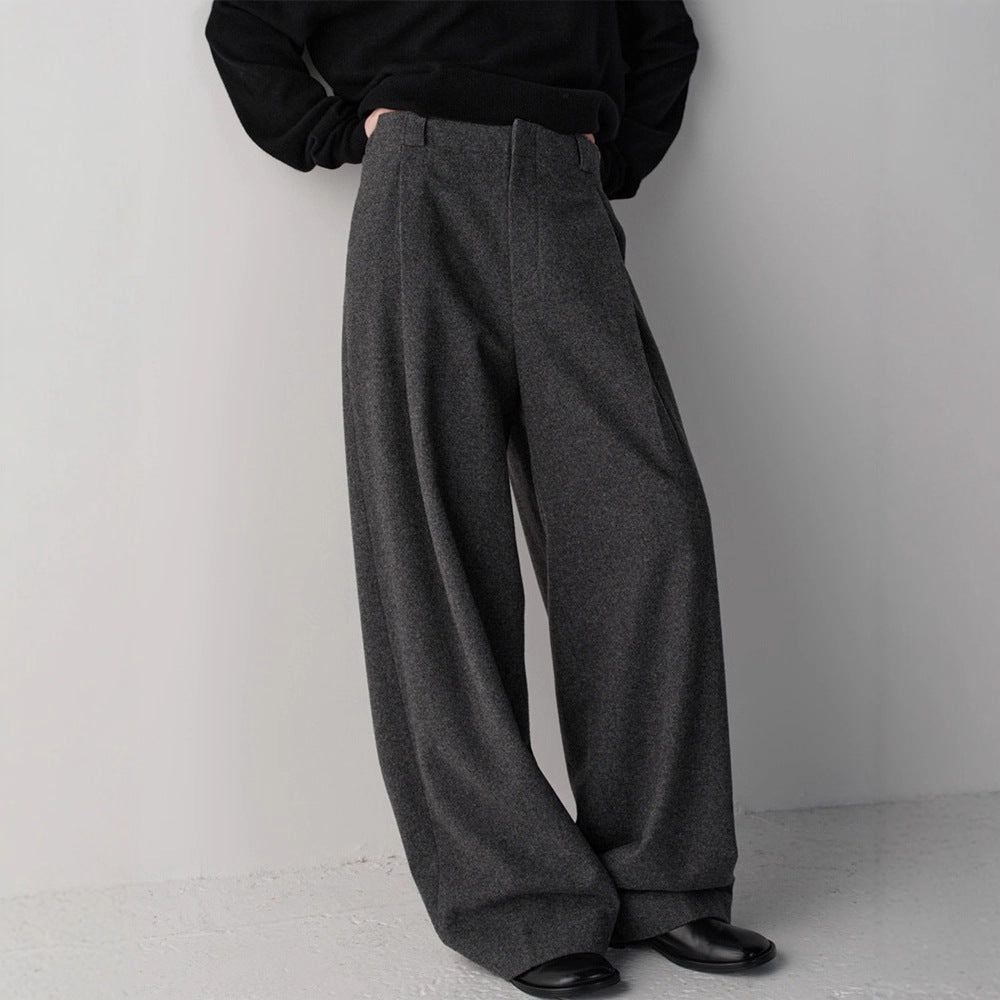 Damen elegante und weit geschnittene Stoffhose Drune