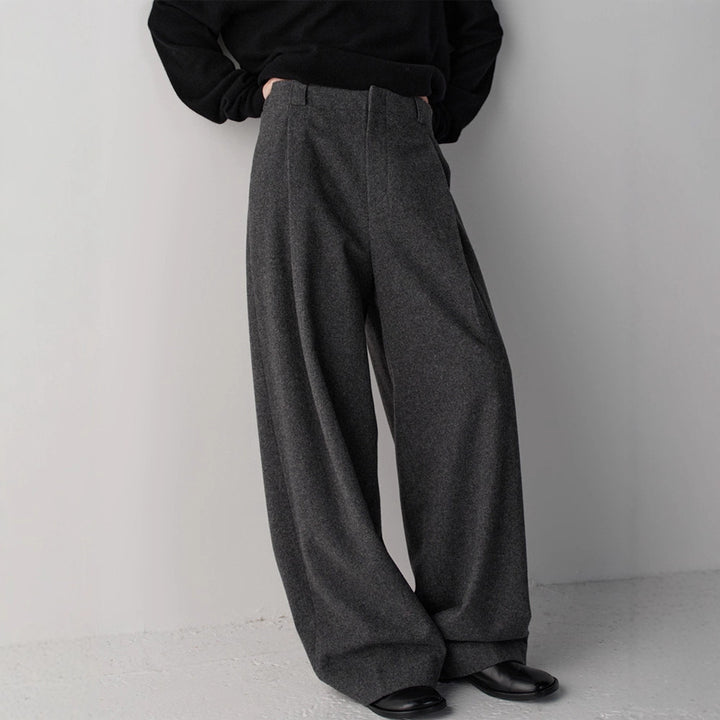 Damen elegante und weit geschnittene Stoffhose Drune