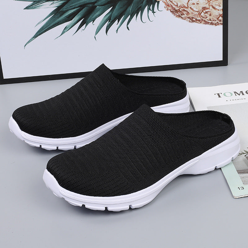 Damen nan gestrickter Schlupf-Clog mit stoßdämpfender EVA-Zwischensohle und ergonomischer Fersenstütze Drune