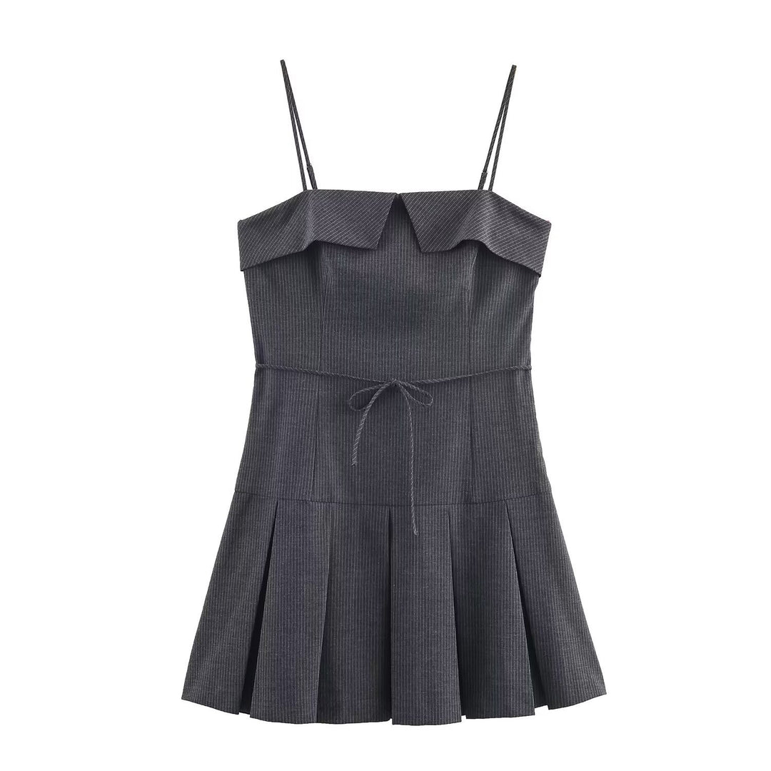 Damen Minikleid mit Rüschen und verstellbaren Trägern Drune
