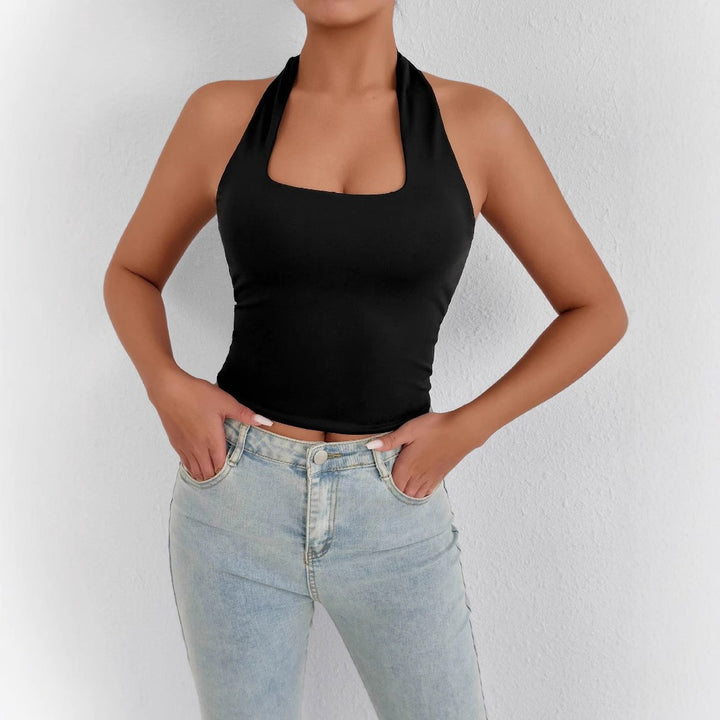 Damen Hochgeschlossenes Tanktop mit Quadrat-Ausschnitt Drune