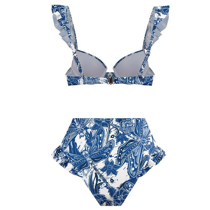 Damen Bikini-Set mit eleganter Rüschendetailierung und stylischem Überrock Drune