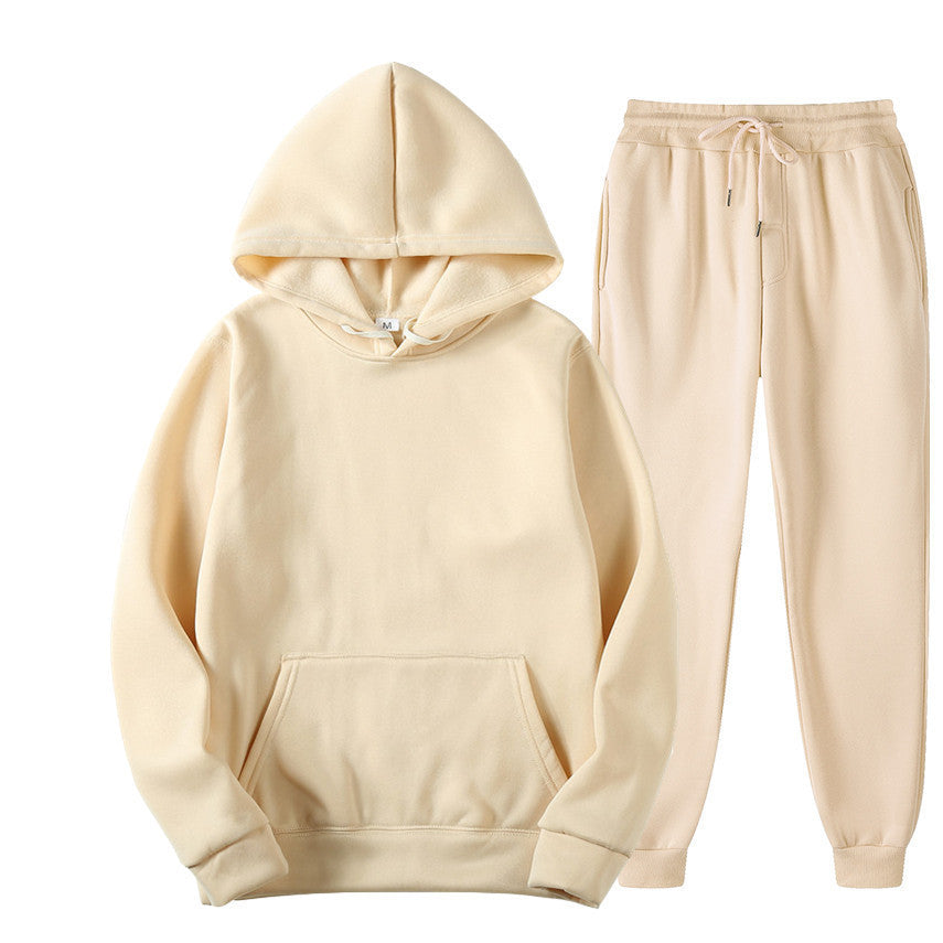 Unisex nan gemütliches Hoodie-Jogginganzug-Set mit Kängurutasche, elastischem Tunnelzugbund und gerippten Bündchen Drune