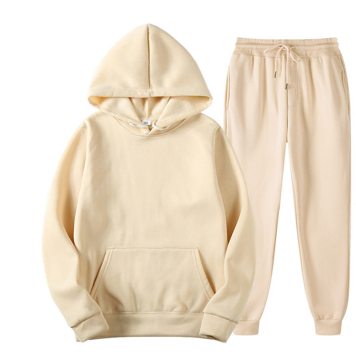 Unisex nan gemütliches Hoodie-Jogginganzug-Set mit Kängurutasche, elastischem Tunnelzugbund und gerippten Bündchen Drune