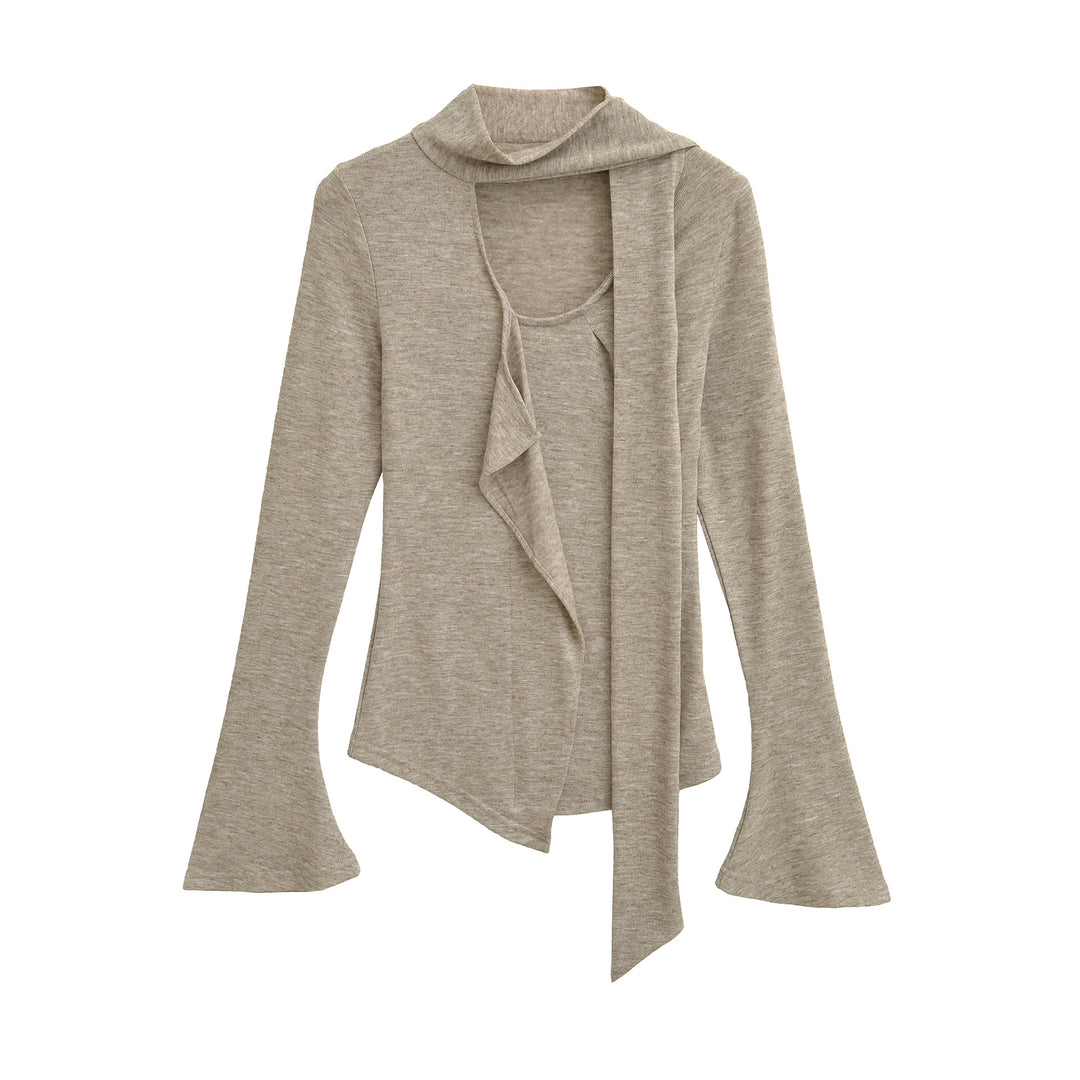 Damen modische Wickeljacke mit Schalkragen Drune