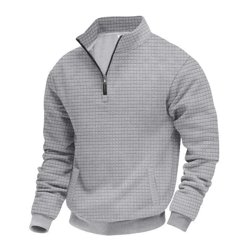 Herren Stepppullover mit halbem Reißverschluss und modernem Strukturdesign Drune