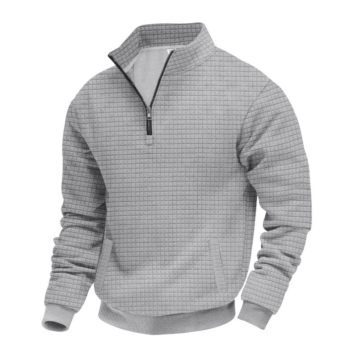 Herren Stepppullover mit halbem Reißverschluss und modernem Strukturdesign Drune