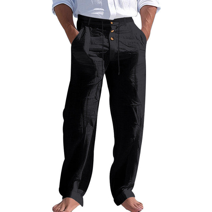 Herren lässige Hose mit hohem Bund und bequemen Taschen Heidi-Mode