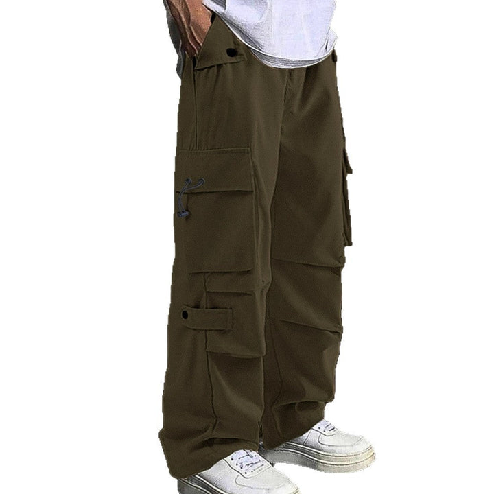 Herren nan baggy Cargohose mit utilitarischen Klapptaschen, Kordelzugbund und verstärkten Nähten Drune