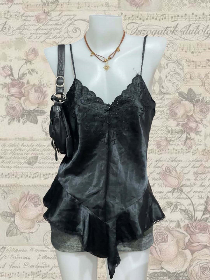 Damen elegantes Nachtkleid mit romantischem Spitzenbesatz Drune