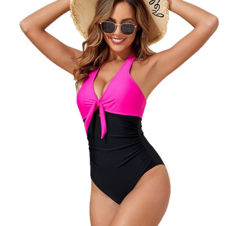 Damen Hochtaillierter Badeanzug mit raffiniertem Knotendesign Drune