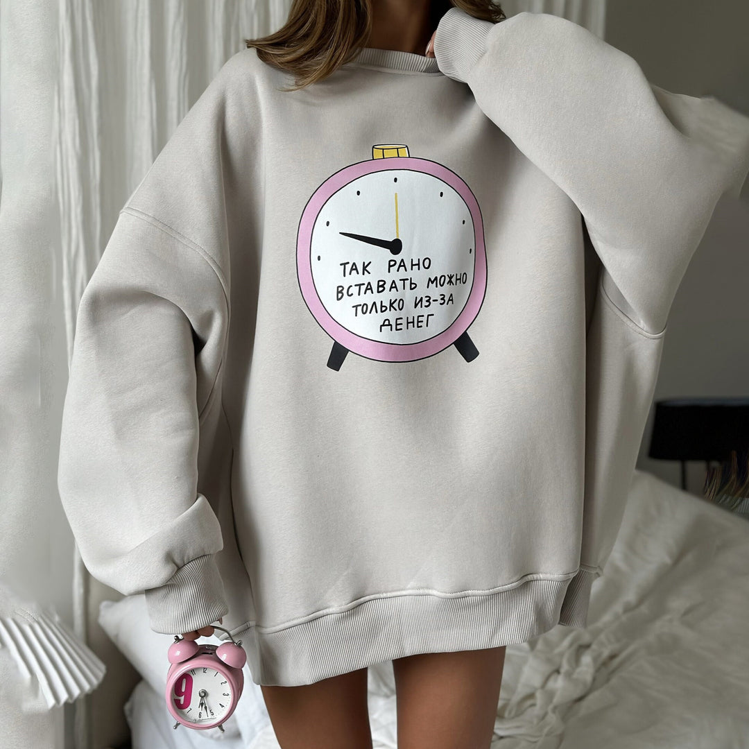 Damen Oversized Sweatshirt mit kreativem Grafiken Drune