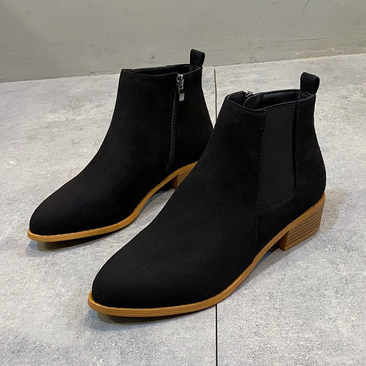 Damen Stiefeletten mit elegantem Reißverschluss und komfortablem Blockabsatz Drune
