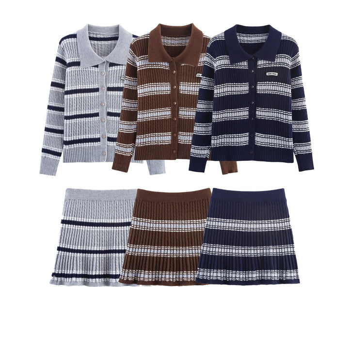Damen Strickjacken und Rock Set Drune