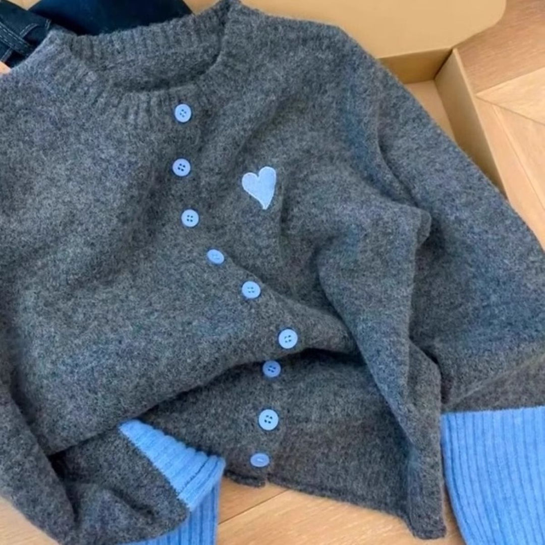 Damen kuschelweiche Strickjacke mit Baumwollmischung und modernen Akzentfarben Drune