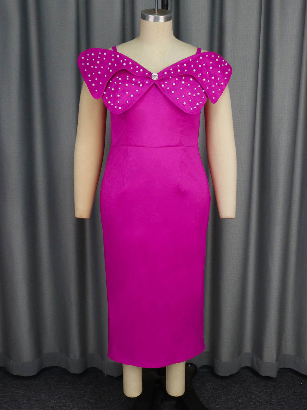 Damen Abendkleid mit auffälligen Rüschen und Glitzer-Details Drune