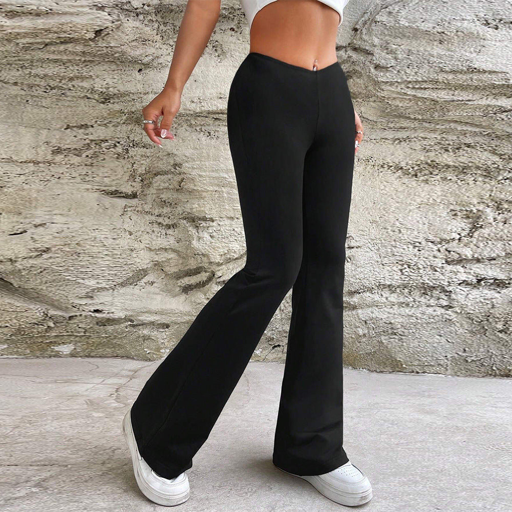 Damen Flared Pants mit hohem Bund und elastischem Material Drune