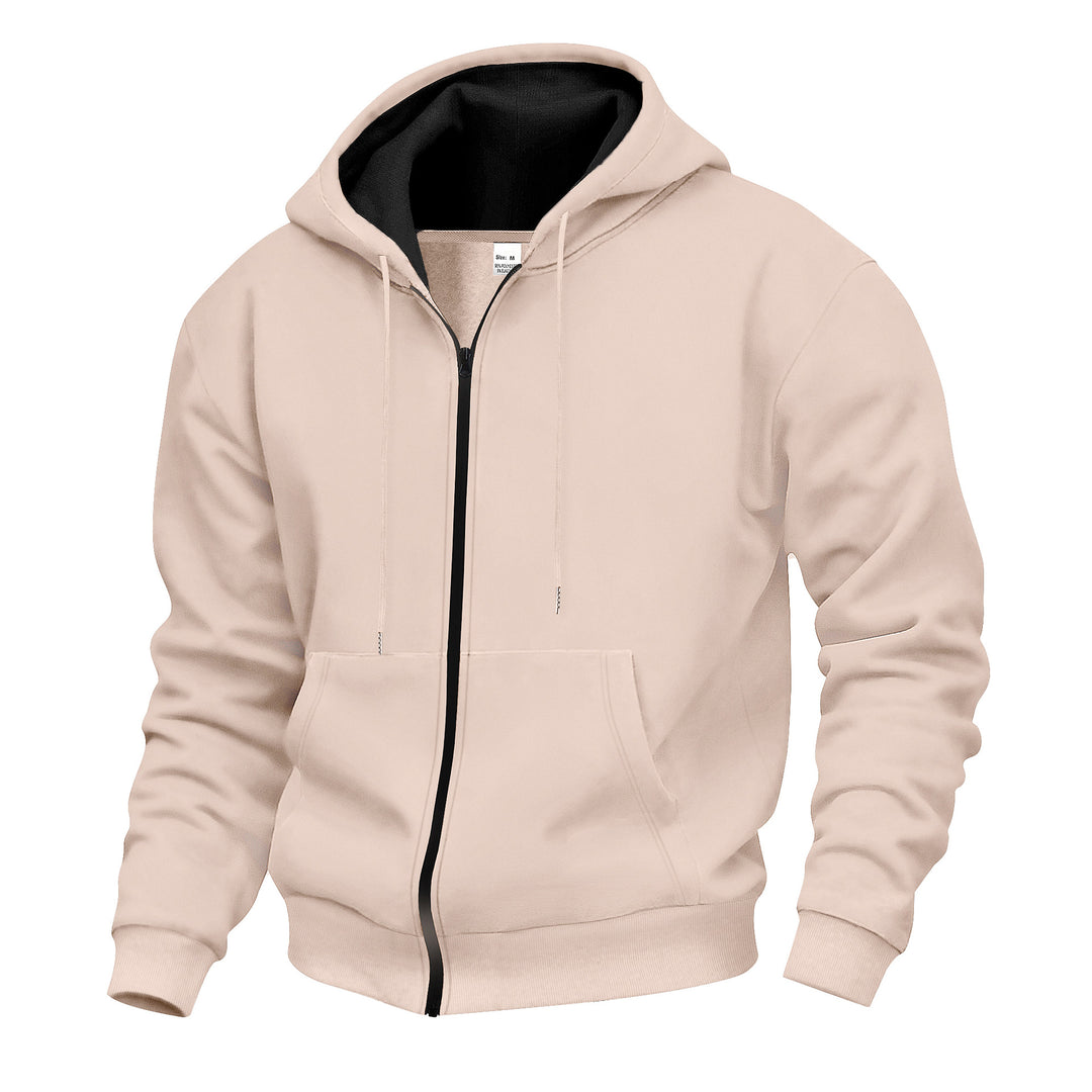 Herren Kapuzenpullover mit hoher Kragen- und doppellagiger Kapuze Drune