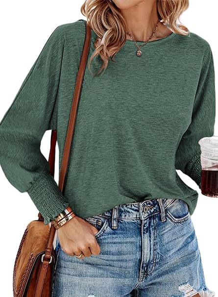 Damen lässiges Langarmshirt mit einzigartigen Ärmelabschlüssen Drune