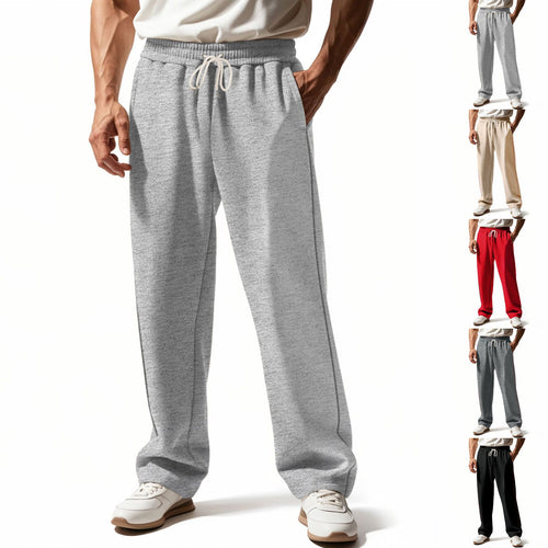 Herren nan locker sitzende Sweatpants mit seitlicher Ziernaht, elastischem Komfortbund und tiefen Eingrifftaschen Drune