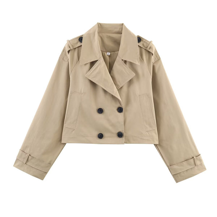 Damen modische cropped Trenchjacke Drune