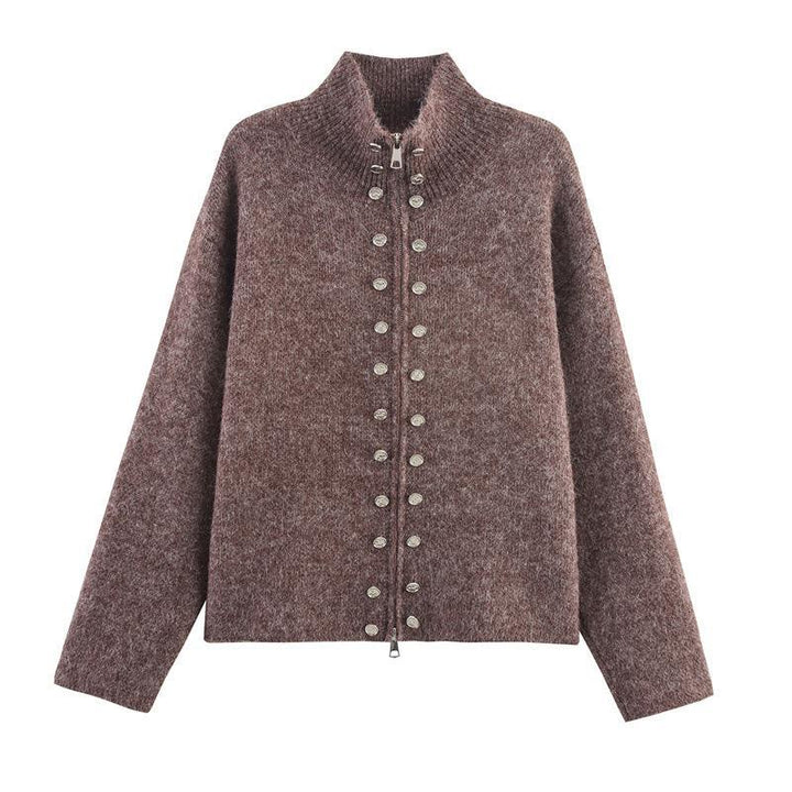 Damen Strickjacke mit hochwertiger Knopfdetail und modernen Akzenten Drune