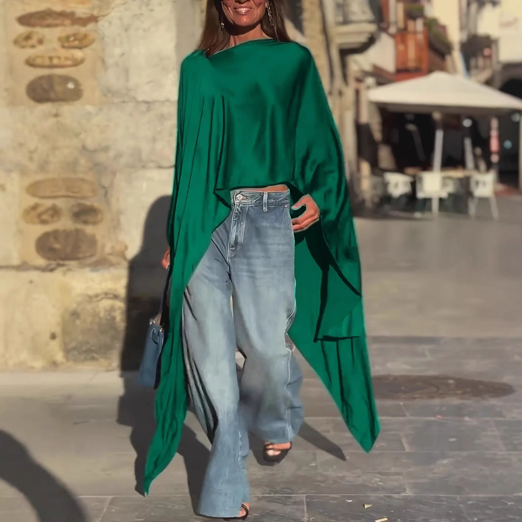 Damen modisches Oversized-Oberteil mit fließendem Schnitt Drune