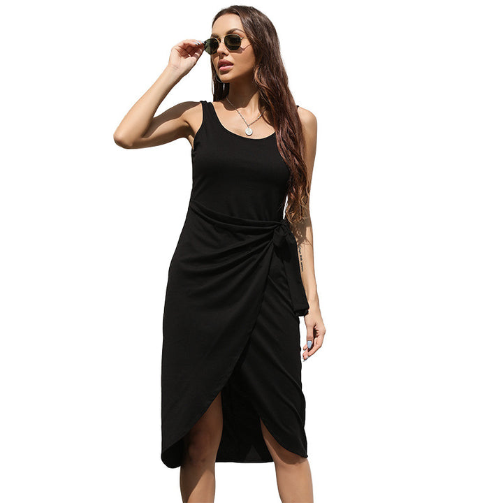 Damen Wickelkleid mit elegantem Schnitt und modischem Bindegürtel Drune