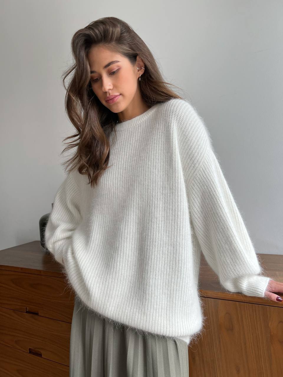 Damen lässiger oversized Pullover aus hochwertigem Strick Drune